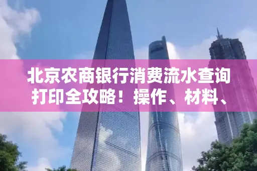 北京农商银行消费流水查询打印全攻略!操作、材料、避坑指南都在这里