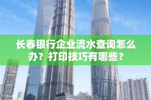 长春银行企业流水查询怎么办?打印技巧有哪些?