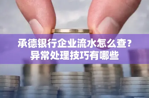 承德银行企业流水怎么查?异常处理技巧有哪些