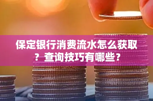 保定银行消费流水怎么获取?查询技巧有哪些?