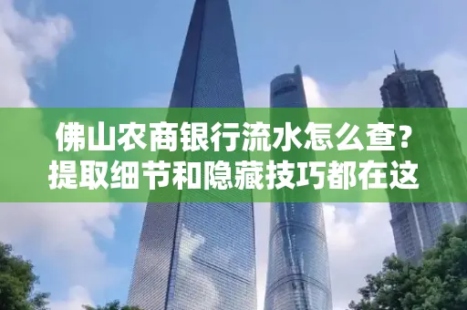 佛山农商银行流水怎么查?提取细节和隐藏技巧都在这了