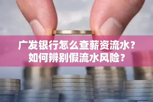 广发银行怎么查薪资流水?如何辨别假流水风险?