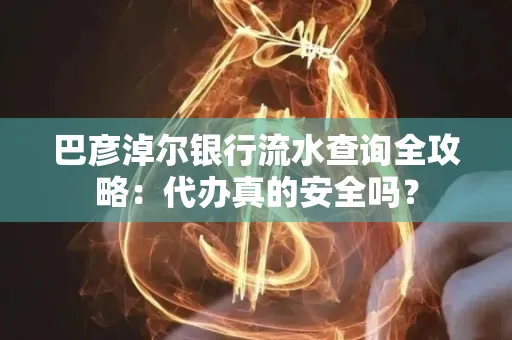 巴彦淖尔银行流水查询全攻略:代办真的安全吗?