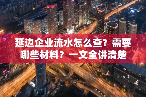延边企业流水怎么查?需要哪些材料?一文全讲清楚
