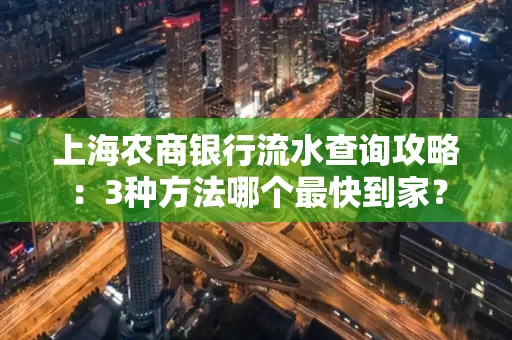 上海农商银行流水查询攻略:3种方法哪个最快到家?